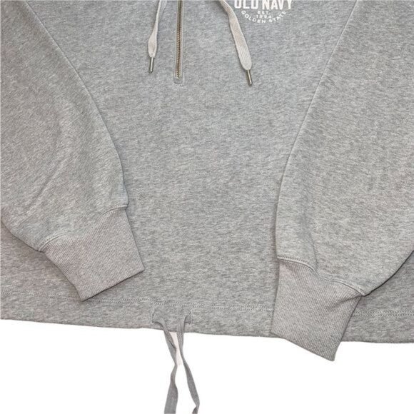 Old Navy Hoodie M Womens Grey Oversize Half Zip Long Sleeve Pullover Size Medium - Picture 10 of 11